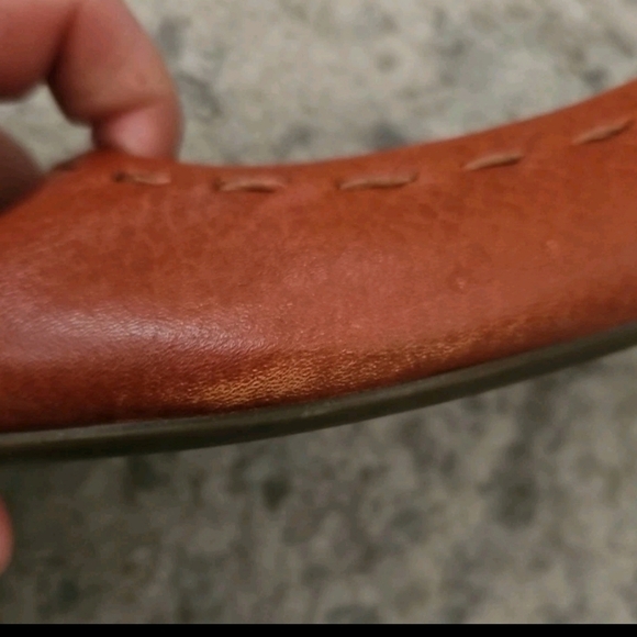 Frye Womens Brown Leather Kiki Stitch Classic Pointed Toe Ballet Flat 8 - Picture 12 of 12